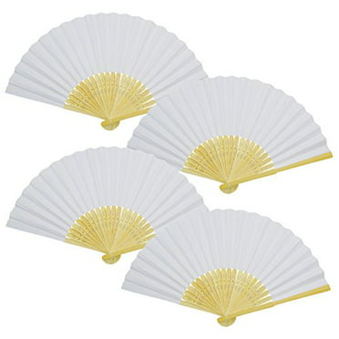 20pcs Chinese Folding Paper Fan Retro Hand Held Fans Folded Handheld Wedding Dec